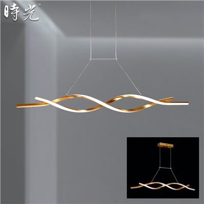 LED 長型吊燈 1米2-金色款 MK-112-12G